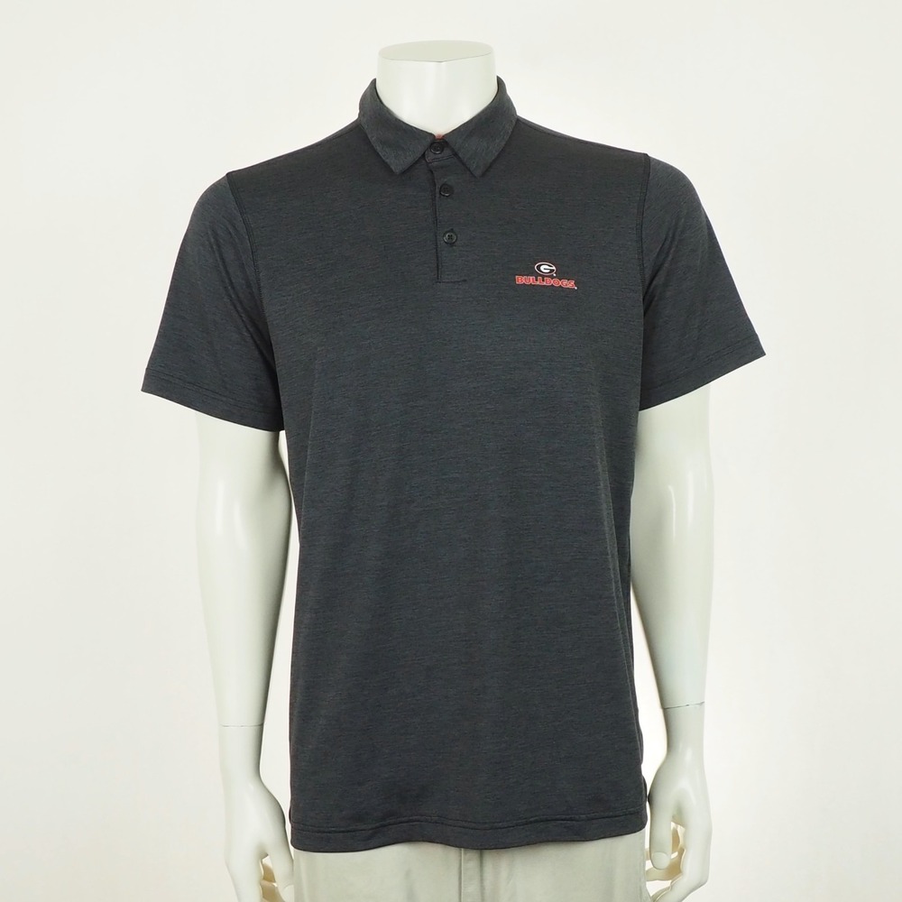 Columbia Tech Trail Polo Shirt Mens Medium Black Georgia Bulldogs Performance - Picture 1 of 4